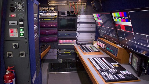 Interior of Croatel HD OB4 van.